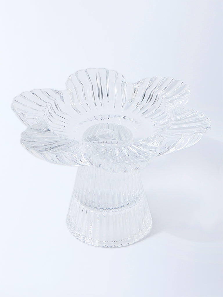 Westside Home Clear Glass Flower Votive Candle Holder