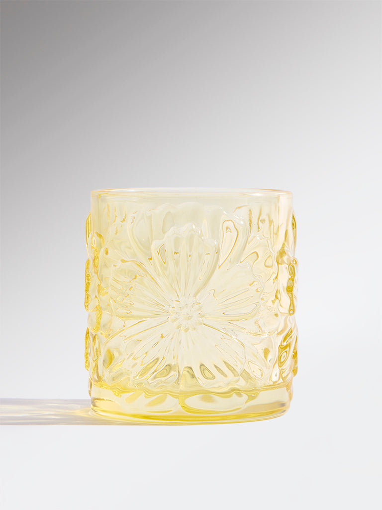 Westside Home Yellow Textured Glass Votive Candle Holder