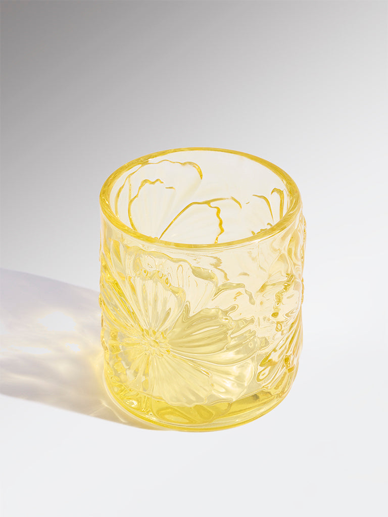 Westside Home Yellow Textured Glass Votive Candle Holder