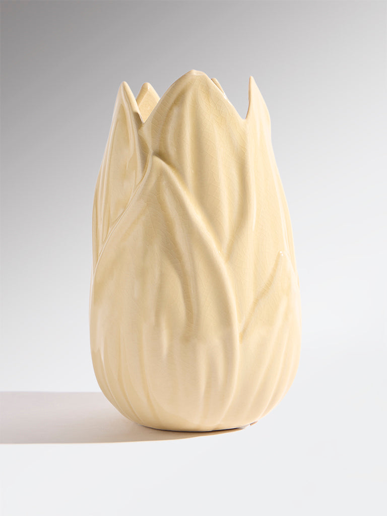 Westside Home Cream Artichoke Ceramic Vase
