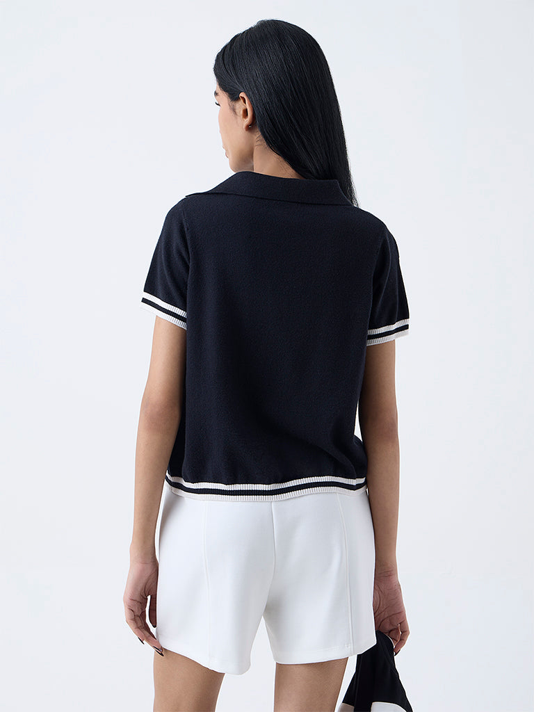 Studiofit Black Ribbed T-Shirt