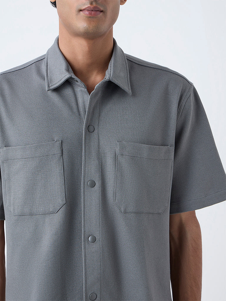 WES Casuals Dusty Green Relaxed-Fit Shirt