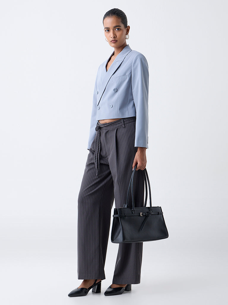Wardrobe Dusty Blue Crop Blazer
