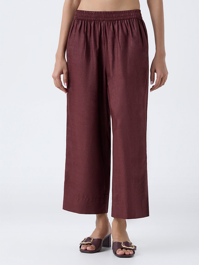 Zuba Brown Solid Pants