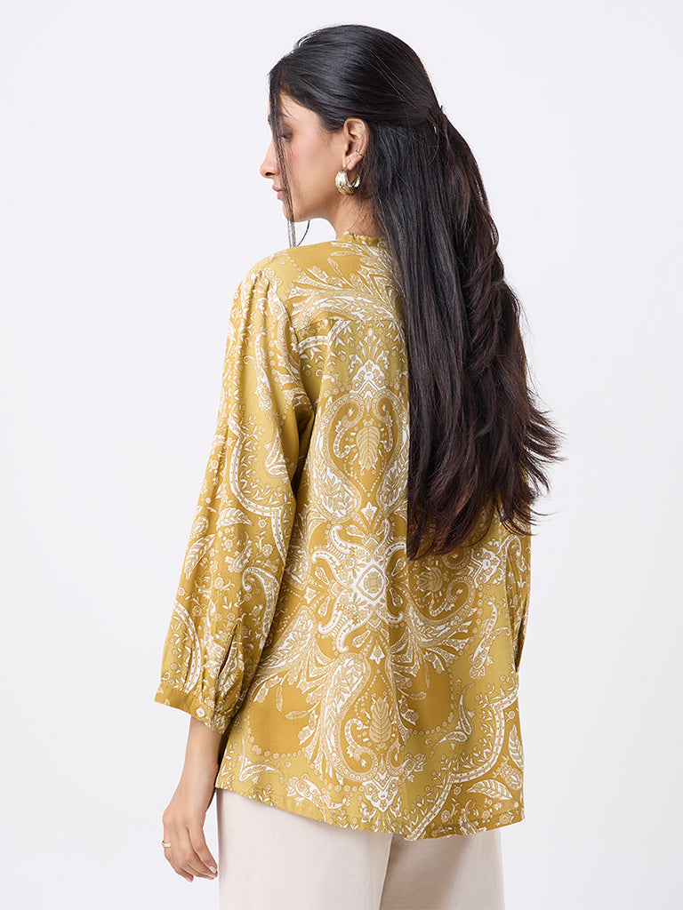 Utsa Mustard Paisley Design Tunic