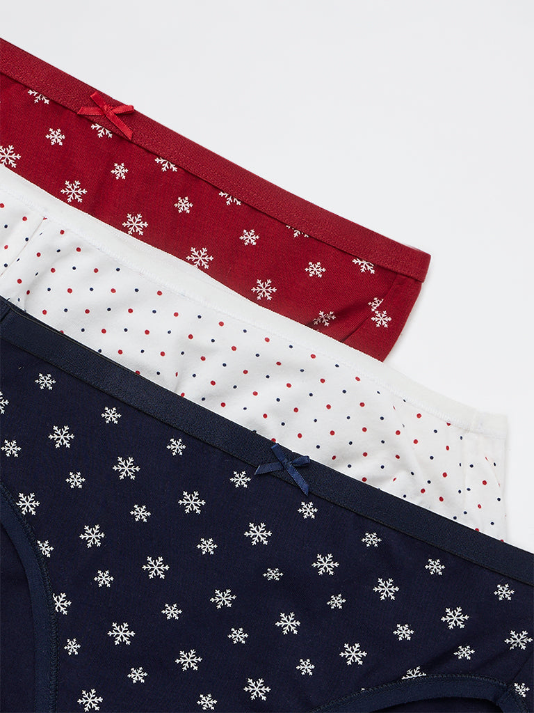 Wunderlove 3-Pack Hi-Leg Cotton-Blend Briefs