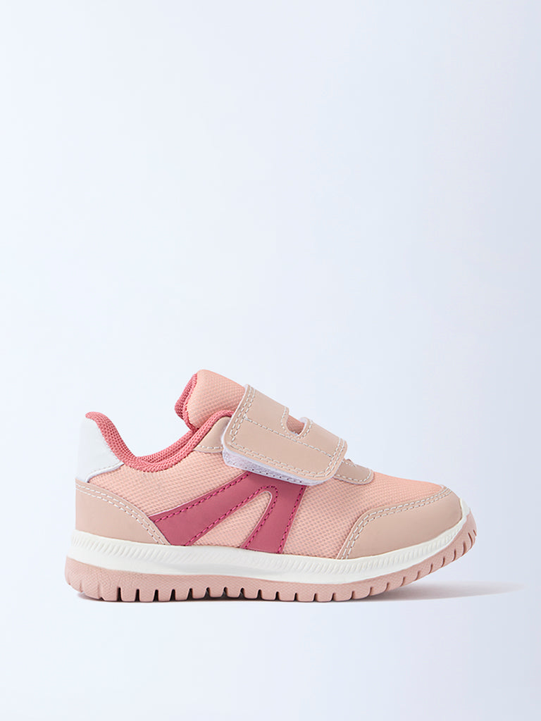 Yellow Pink Mesh Detailed Sneakers