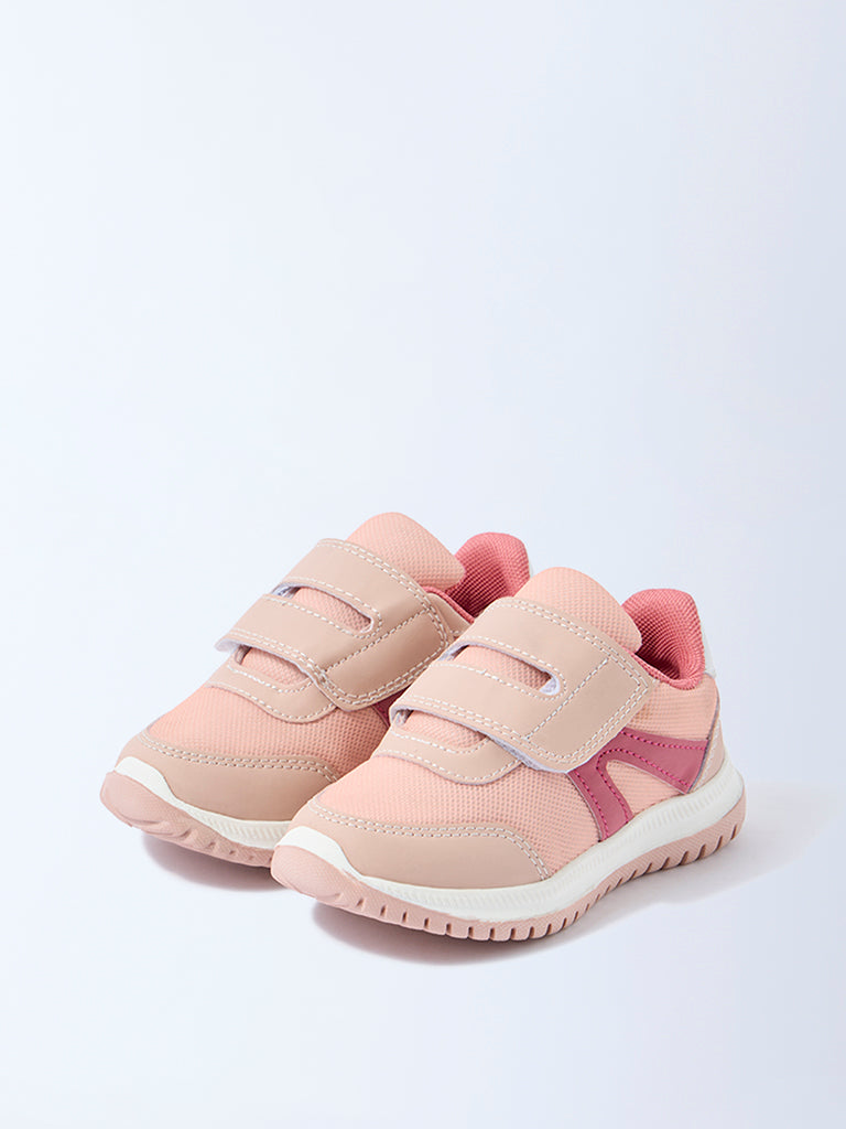 Yellow Pink Mesh Detailed Sneakers