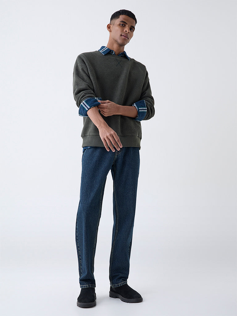 Nuon Blue Relaxed-Fit Mid-Rise Jeans
