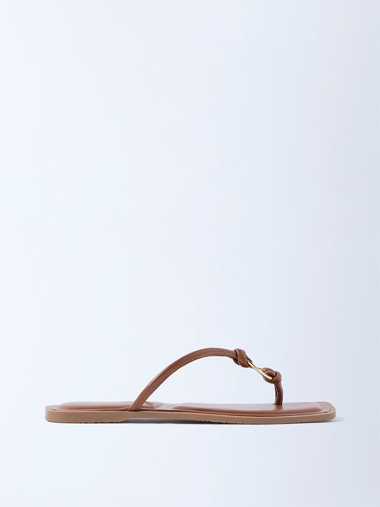 LUNA BLU Tan Ring-Detailed Slides - Exclusive