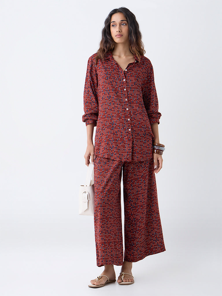 Utsa Rust Geometric Design Palazzos