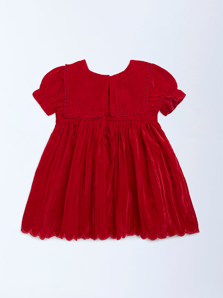 HOP Baby Girls Red Fit-And-Flare Dress