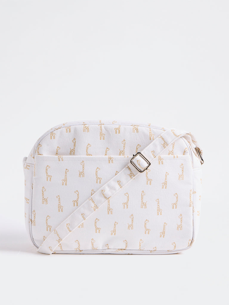 HOP Baby Beige Animal Pattern Changing Bag