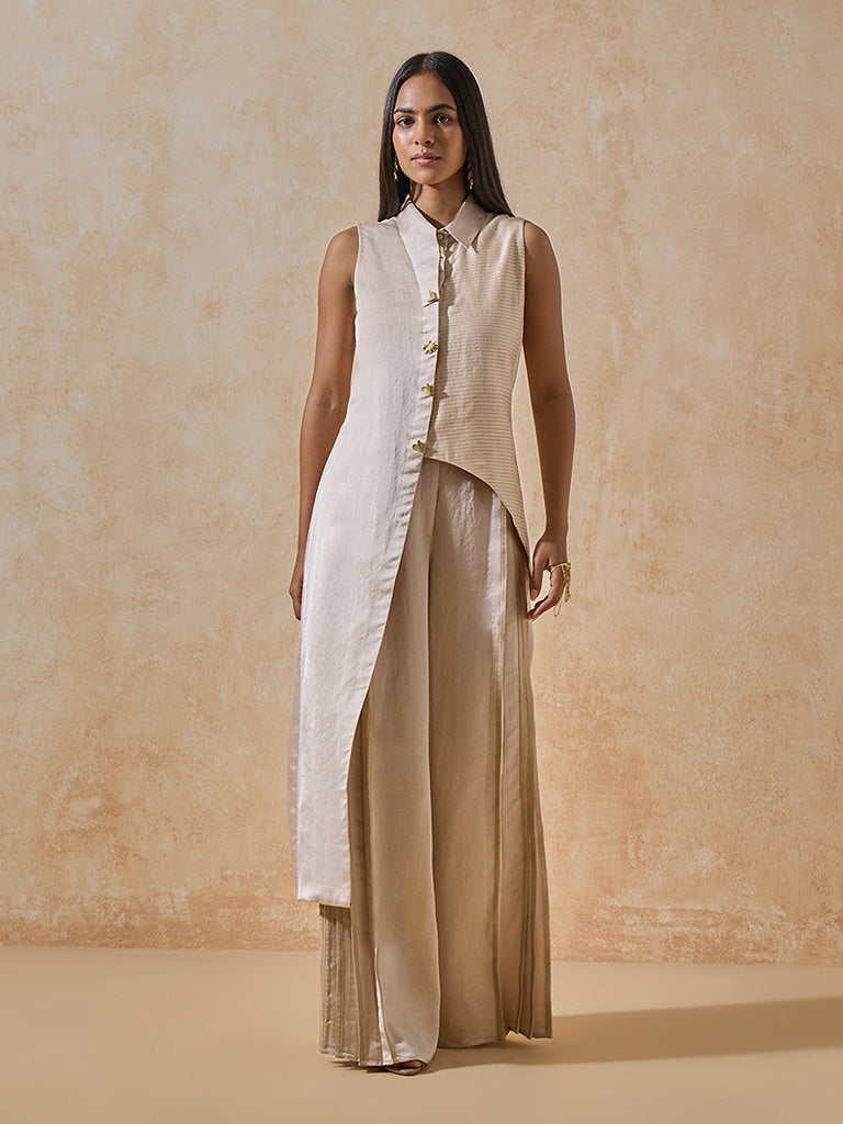 Asymmetrical Cream Top