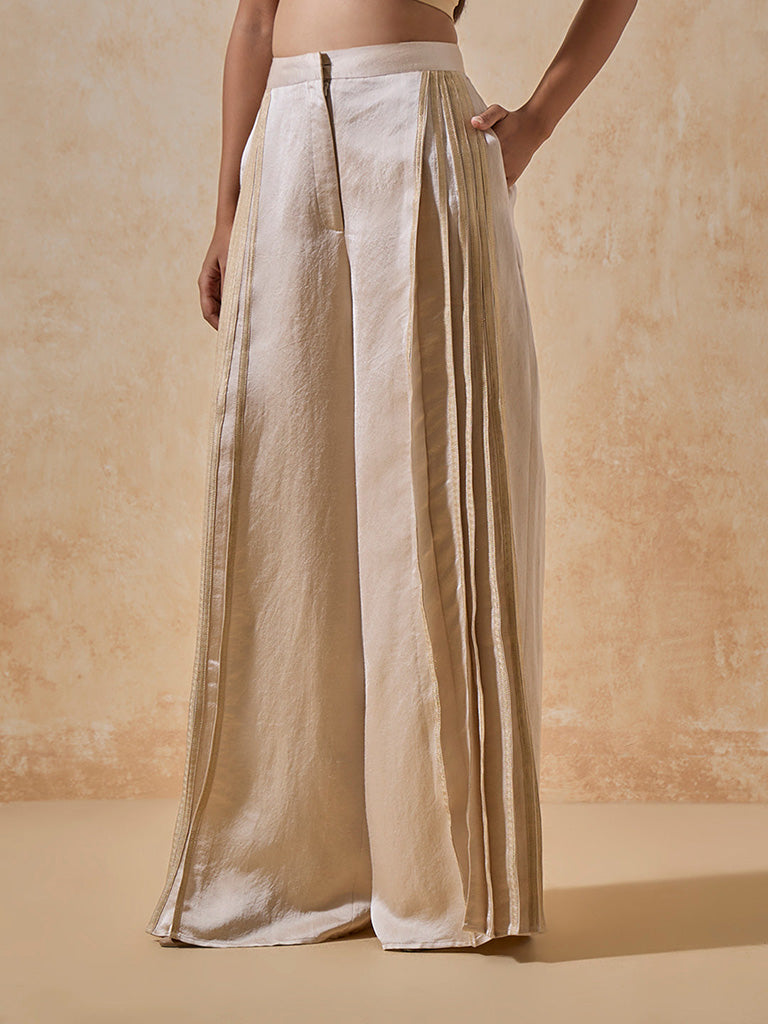 Pleated Cream Pants