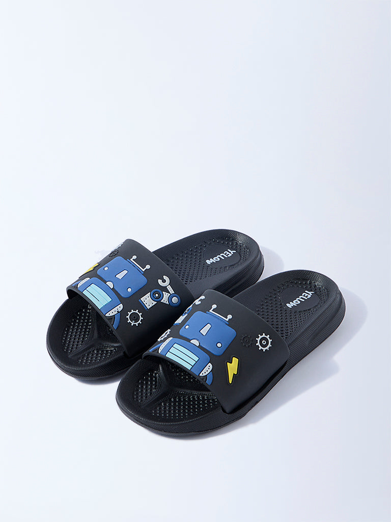 Yellow Black Robot Design Slides