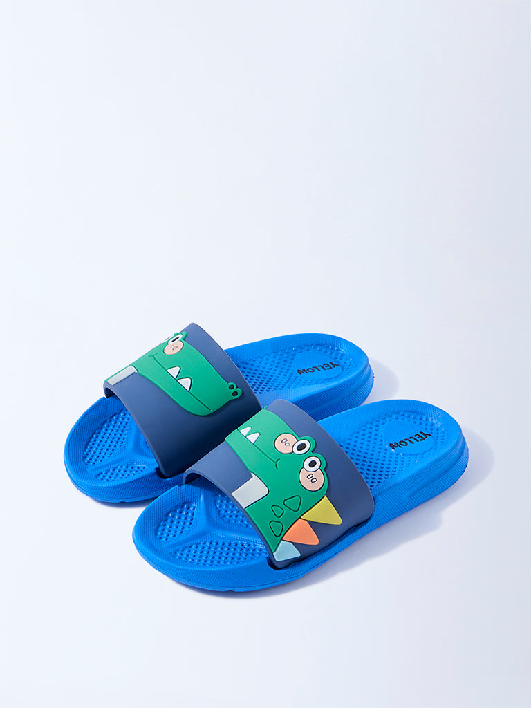 Yellow Blue Dinosaur Design Slides