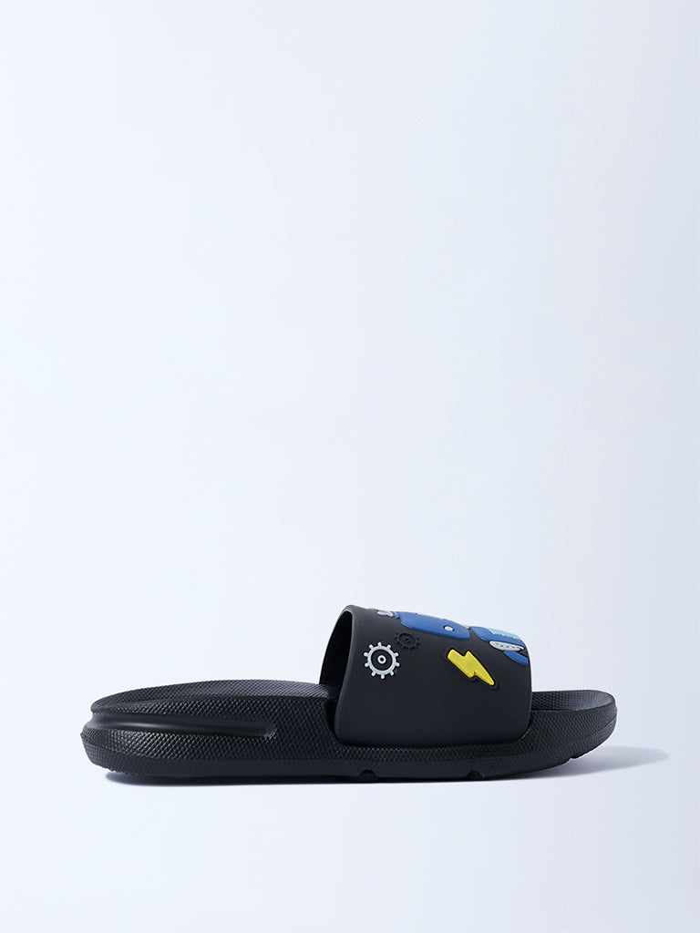 Yellow Black Robot Design Slides