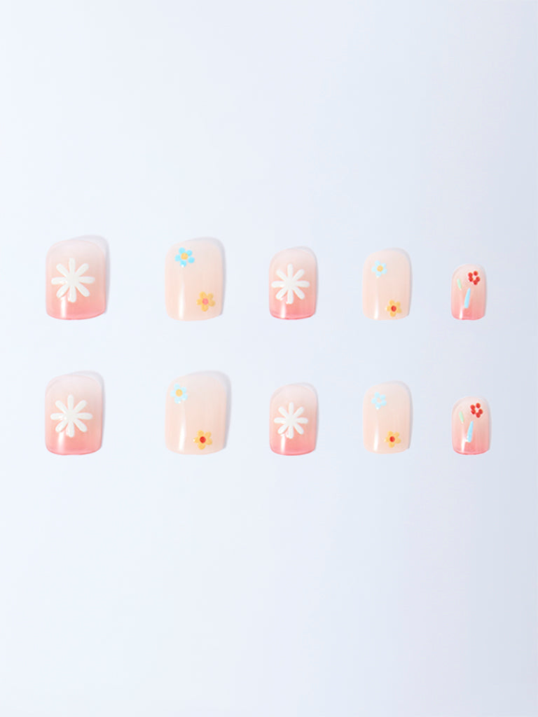 Studiowest Nude Floral Press-On Nail Set