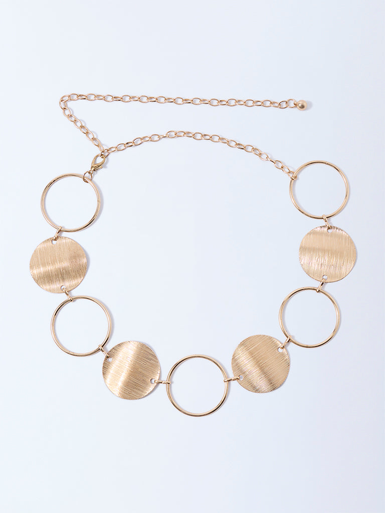 Westside Accessories Gold Circular Ring Belt