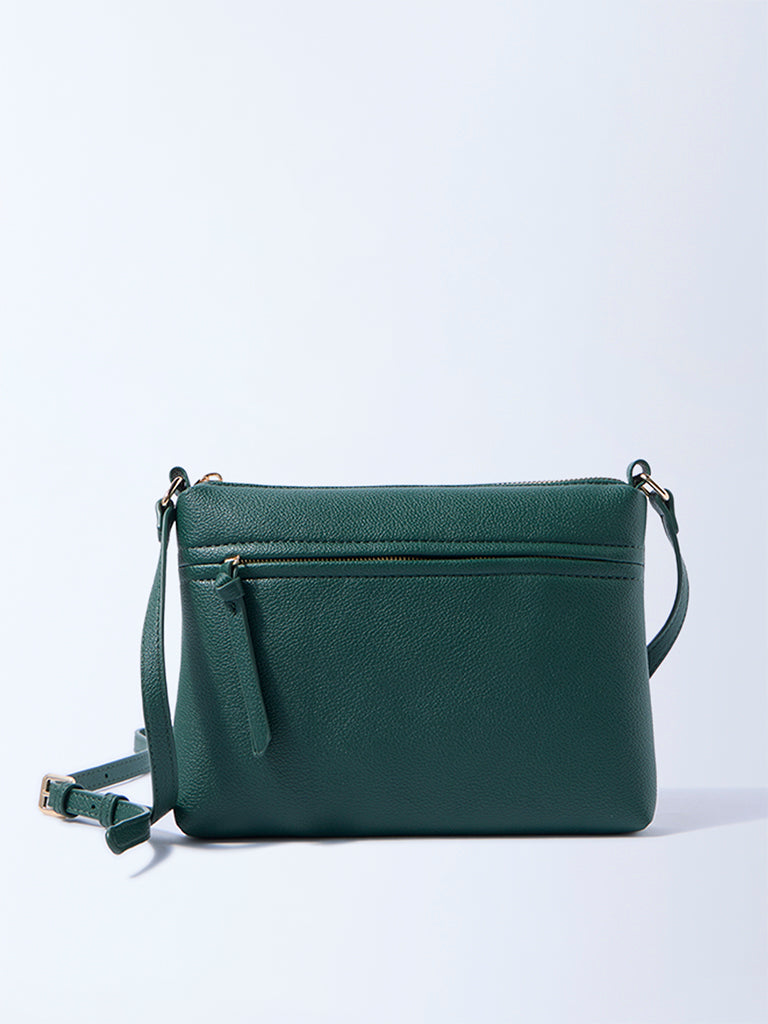 Westside Green Textured Sling Bag