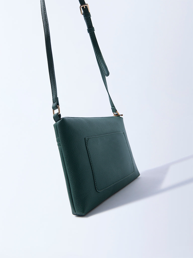 Westside Green Textured Sling Bag