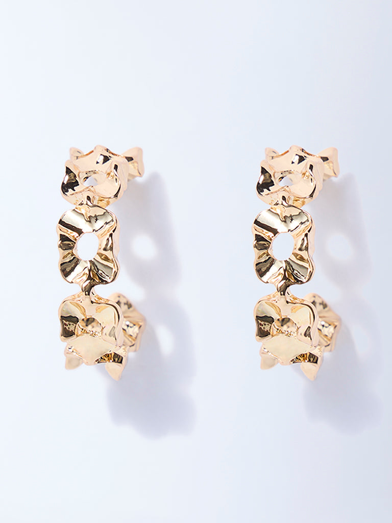 Westside Accessories Gold Sculpted Hoop Earrings