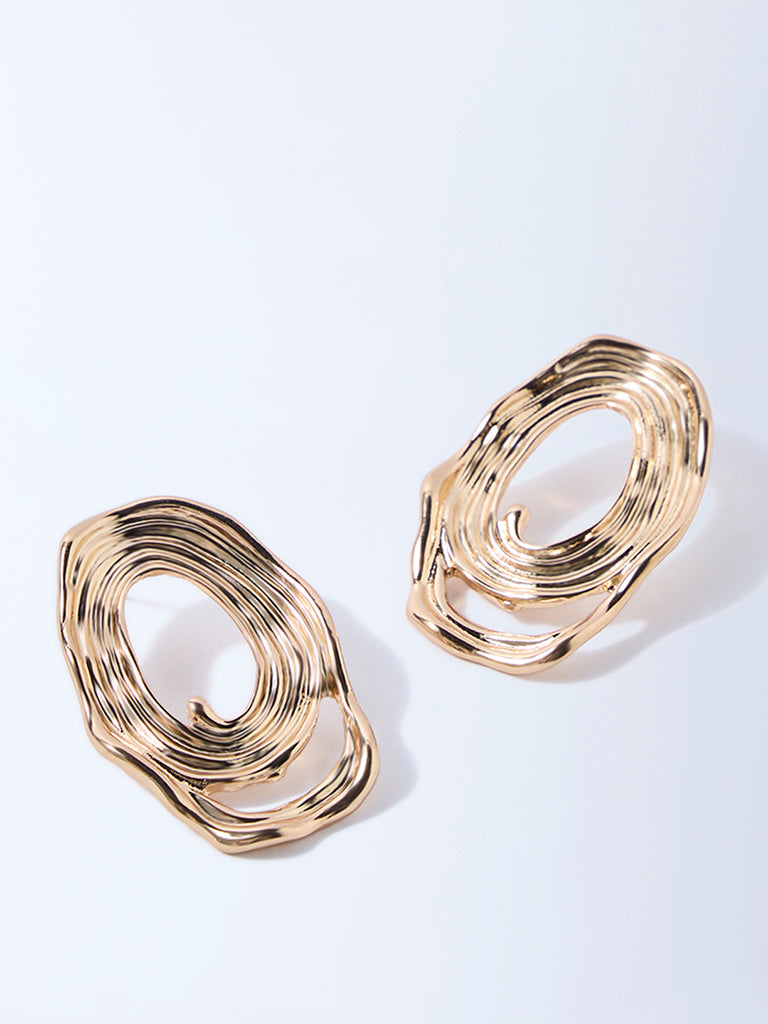 Westside Accessories Gold Statement Stud Earrings