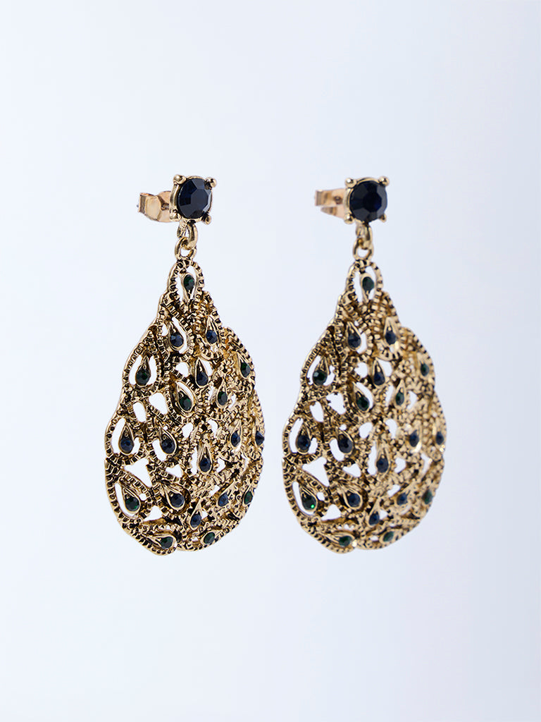 Westside Accessories Gold Mor Pankh Earrings