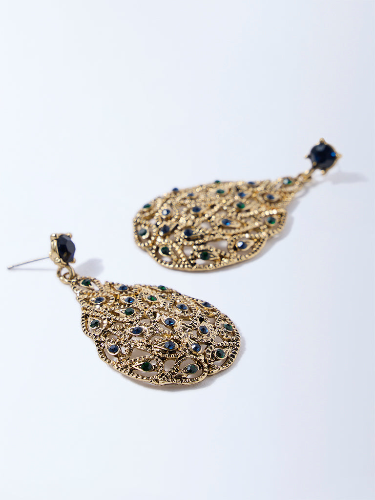 Westside Accessories Gold Mor Pankh Earrings