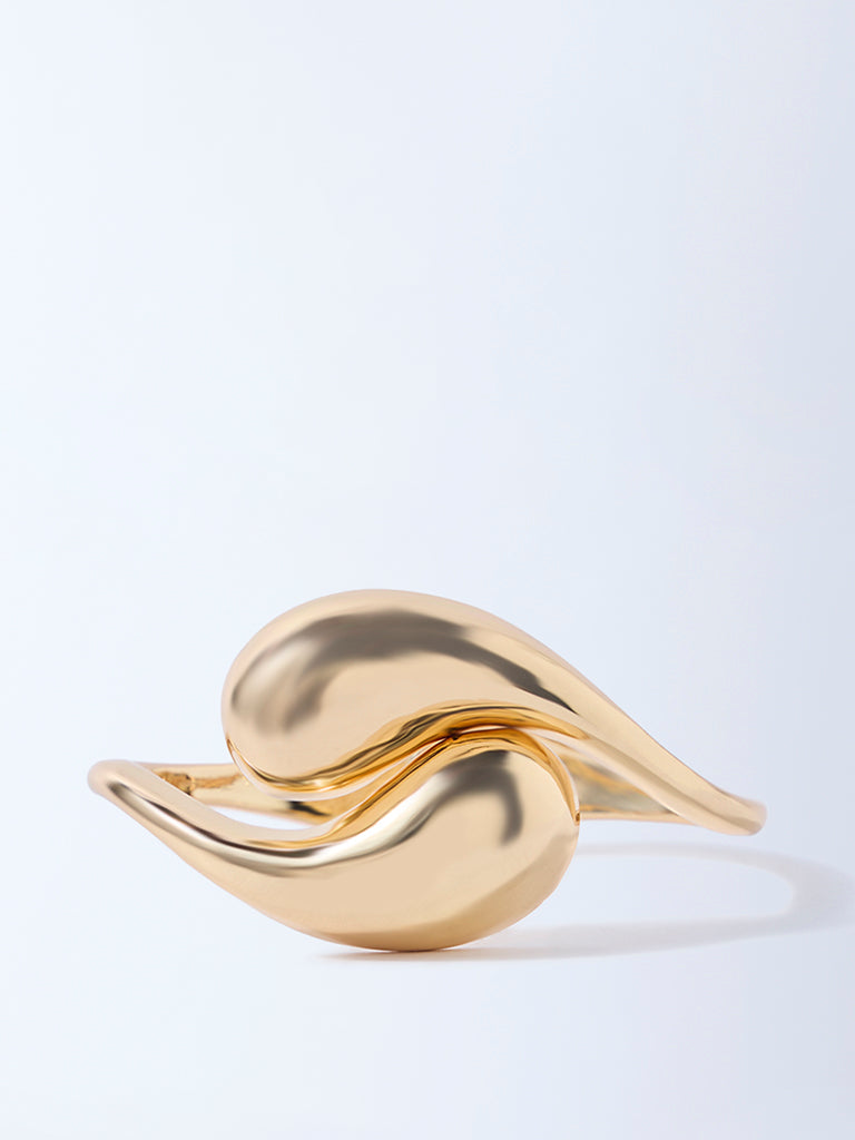 Westside Accessories Gold Puffy Statement Cuff Bracelet