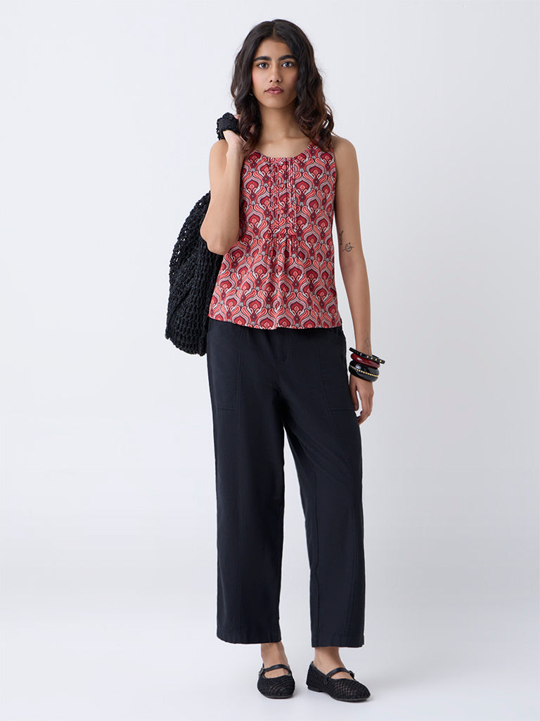 Bombay Paisley Red Printed Cotton Top