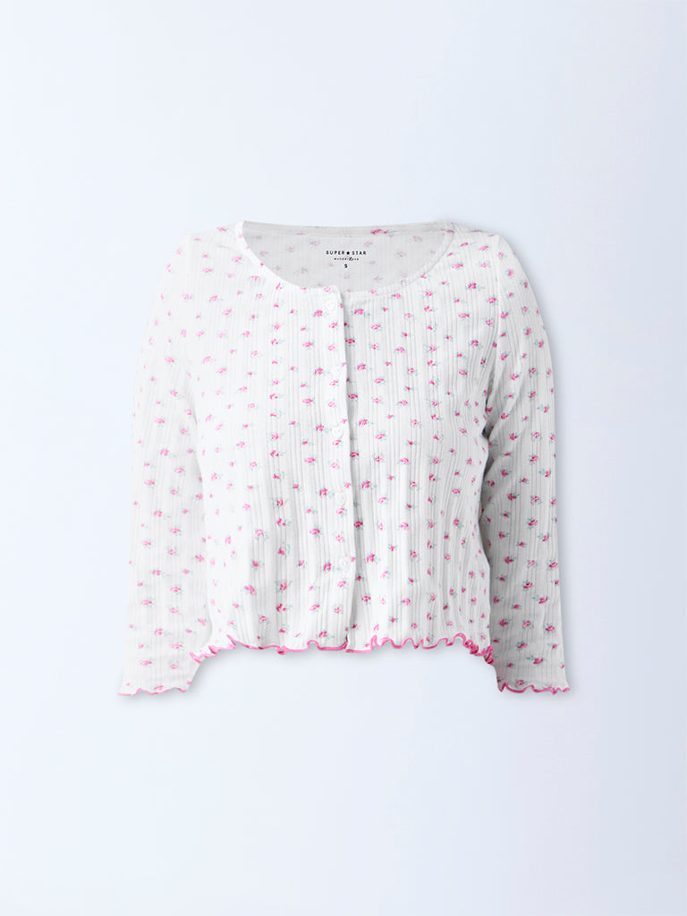 Superstar White Floral Printed Top