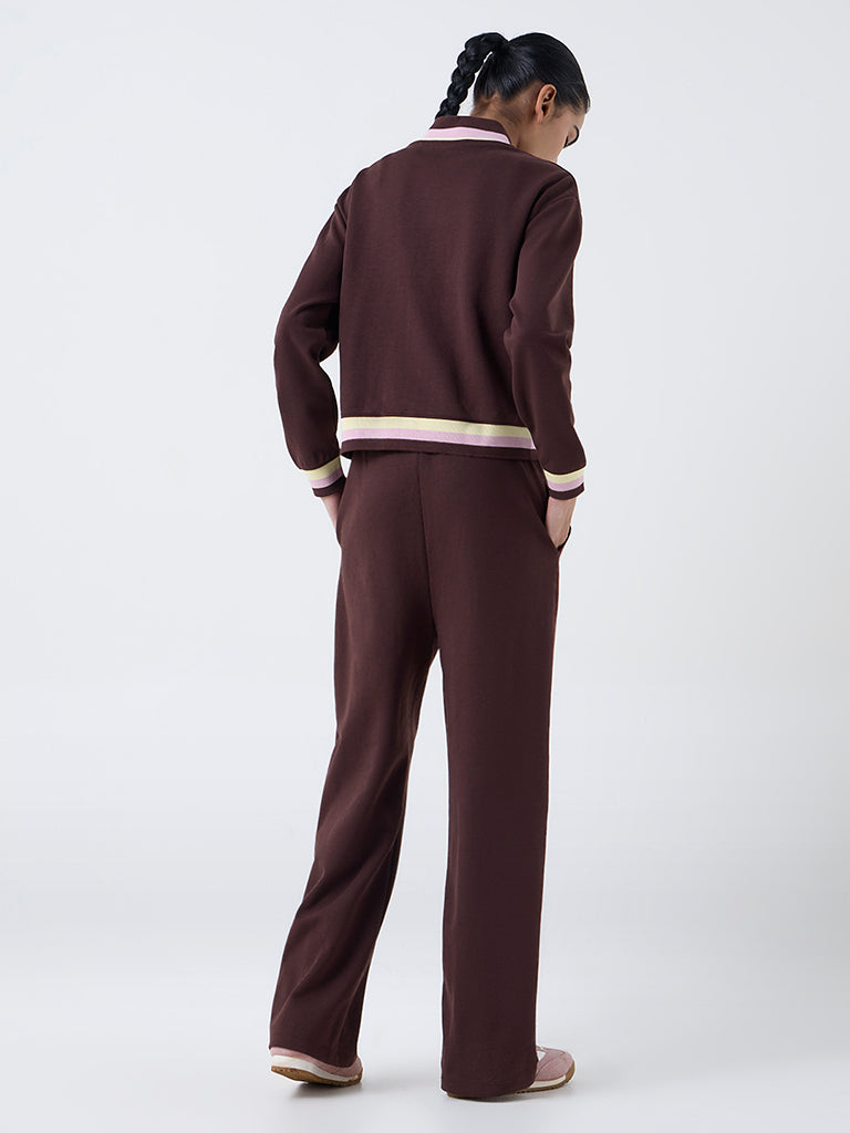 Studiofit Dark Brown Striped Jacket