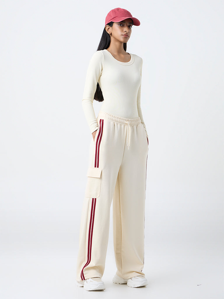Studiofit Light Yellow Ribbed-Textured Bodysuit