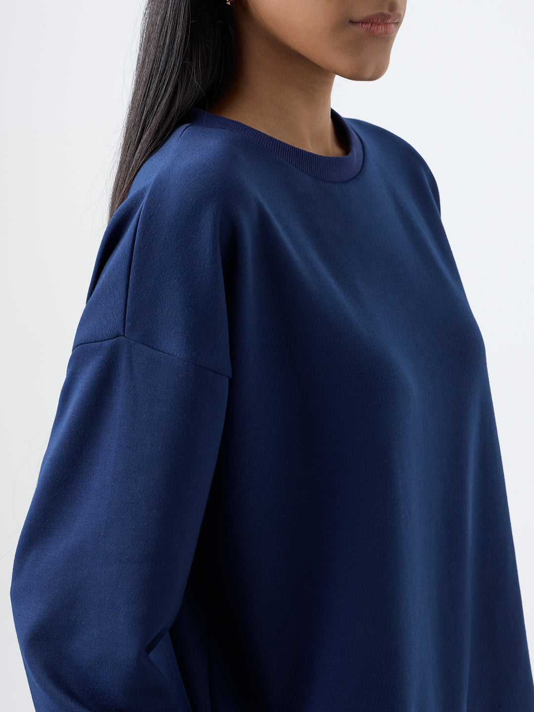 Studiofit Navy Solid Sweatshirt