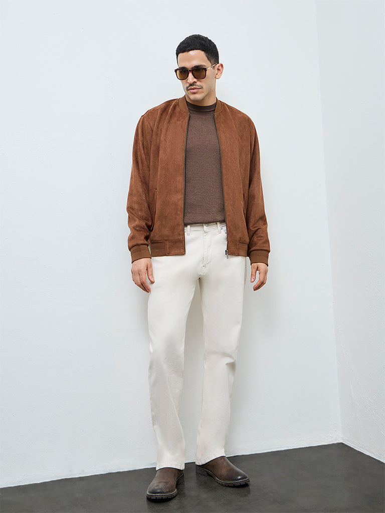 Ascot Brown Relaxed-Fit Suede Jacket