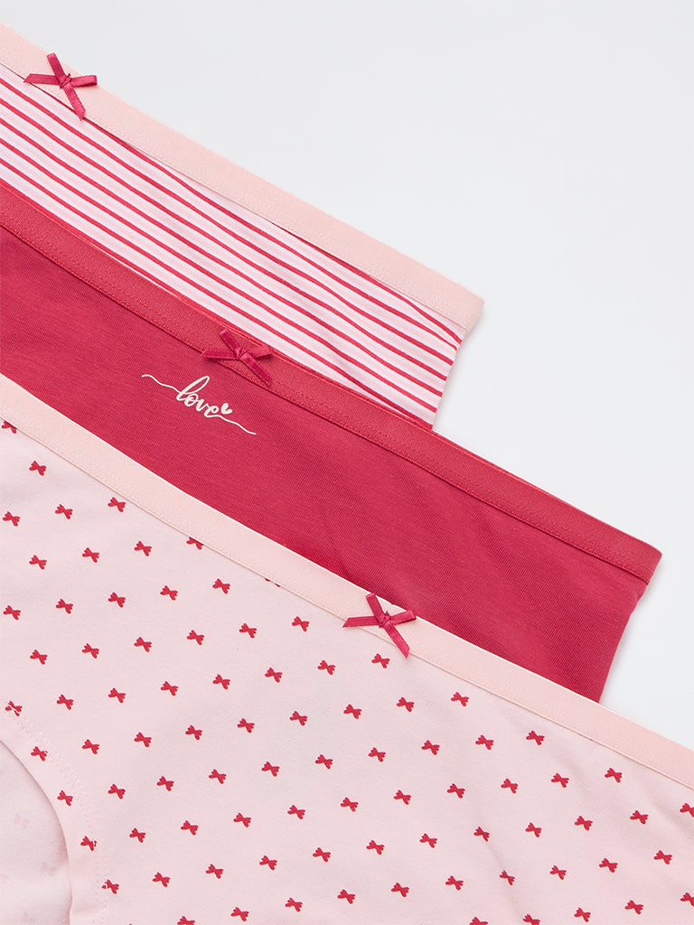 Wunderlove 3-Pack Low-Rise Cotton-Blend Briefs