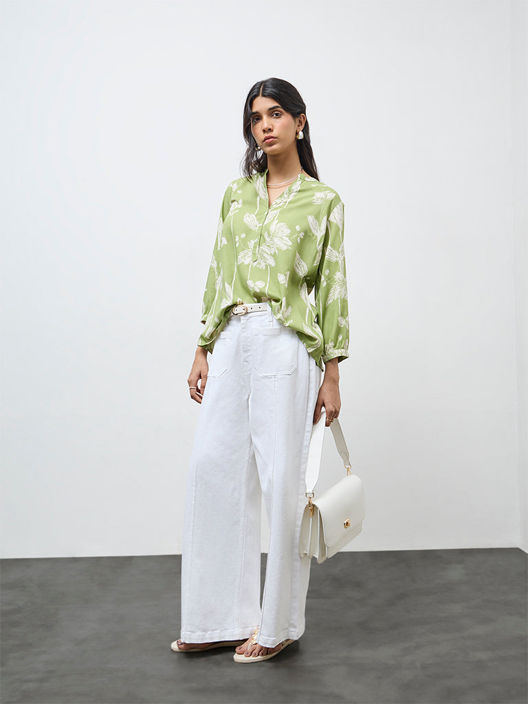 Utsa Green Floral Tunic