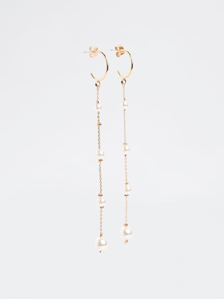 Westside Accessories Gold Pearlescent Drop Earrings