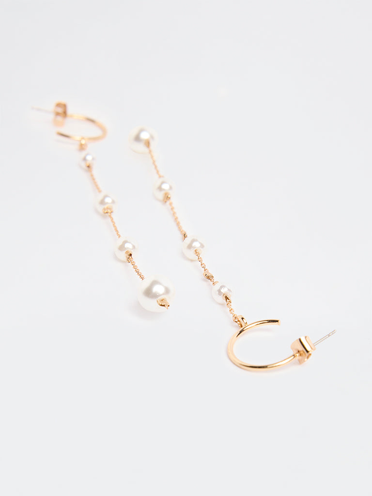 Westside Accessories Gold Pearlescent Drop Earrings