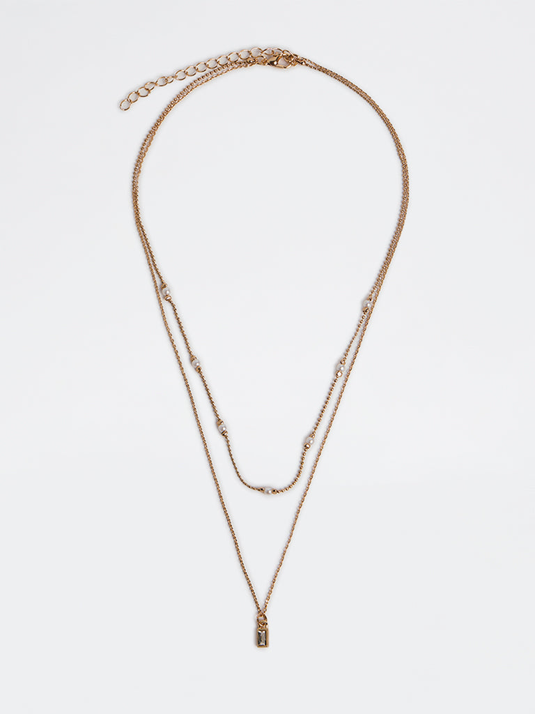 Westside Accessories Gold Layered Pendant Necklace