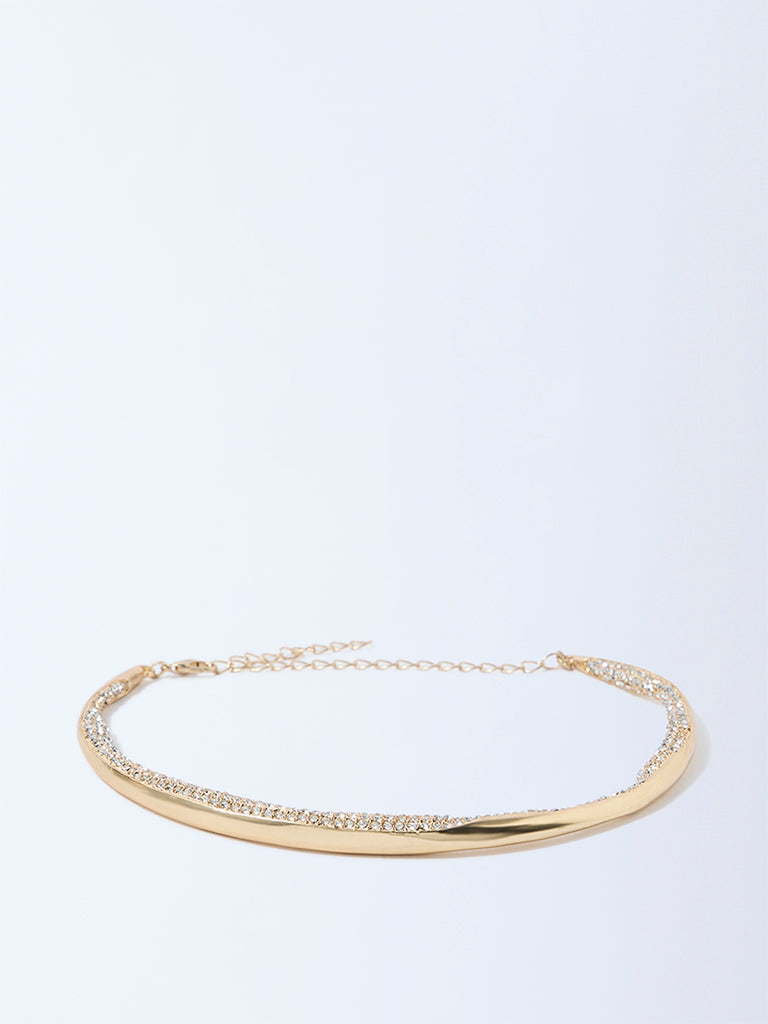 Westside Accessories Gold Studded Statement Choker Necklace