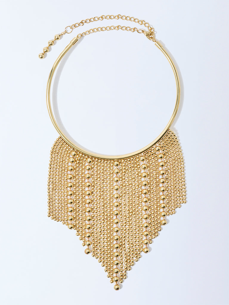 Westside Accessories Gold Beaded Statement Collar Necklace