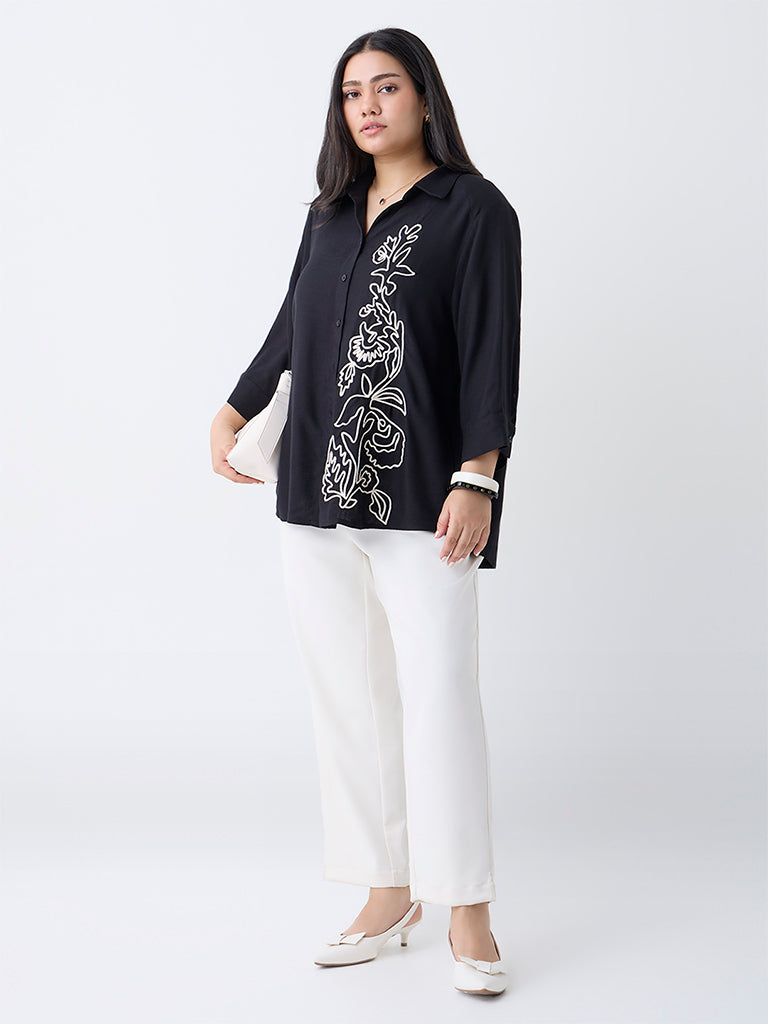 Gia Black Embroidered Shirt