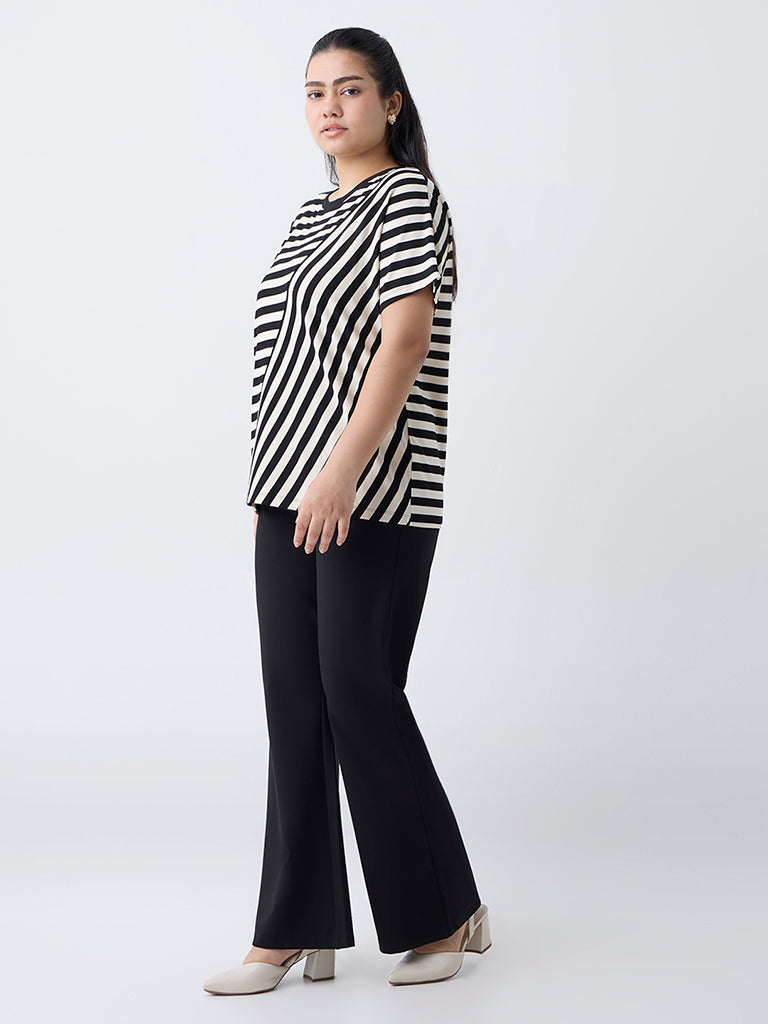 Gia Black Striped T-Shirt
