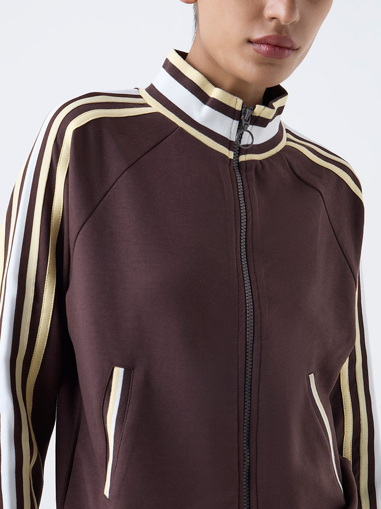 Studiofit Dark Brown Striped Jacket