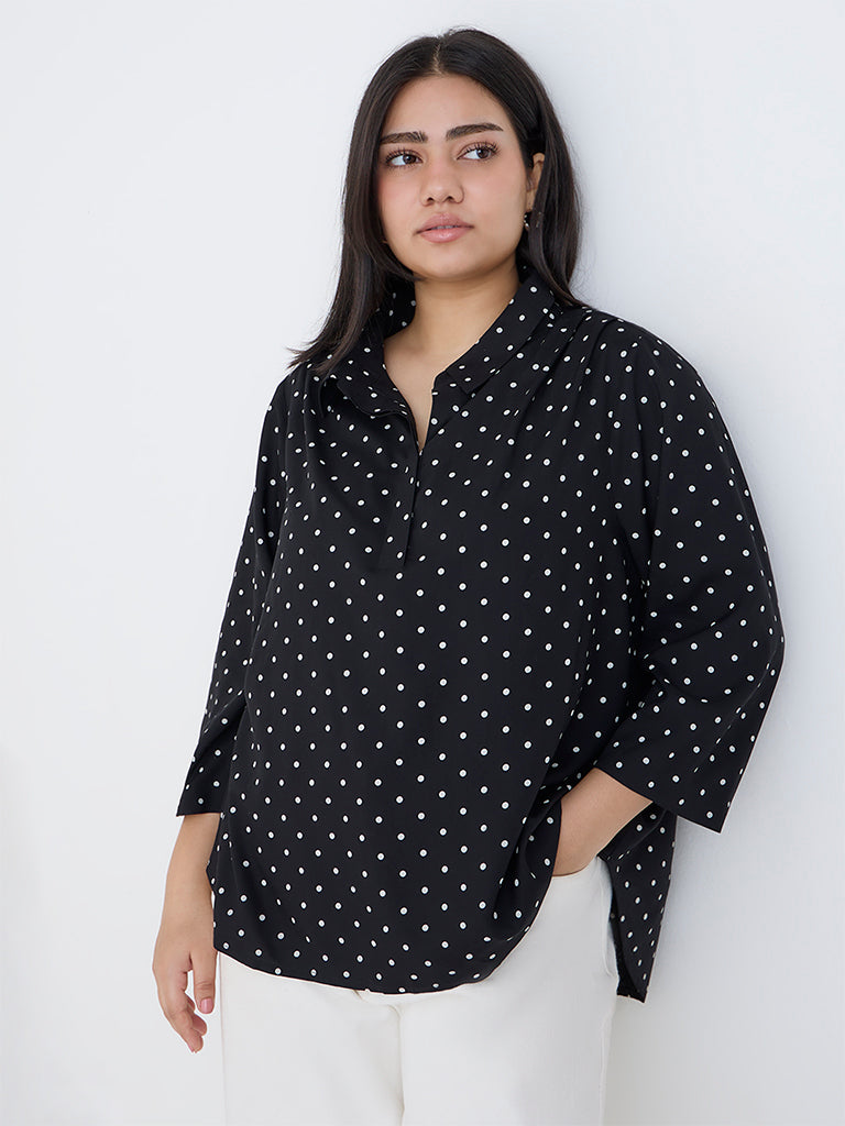 Gia Black Polka Dot Shirt