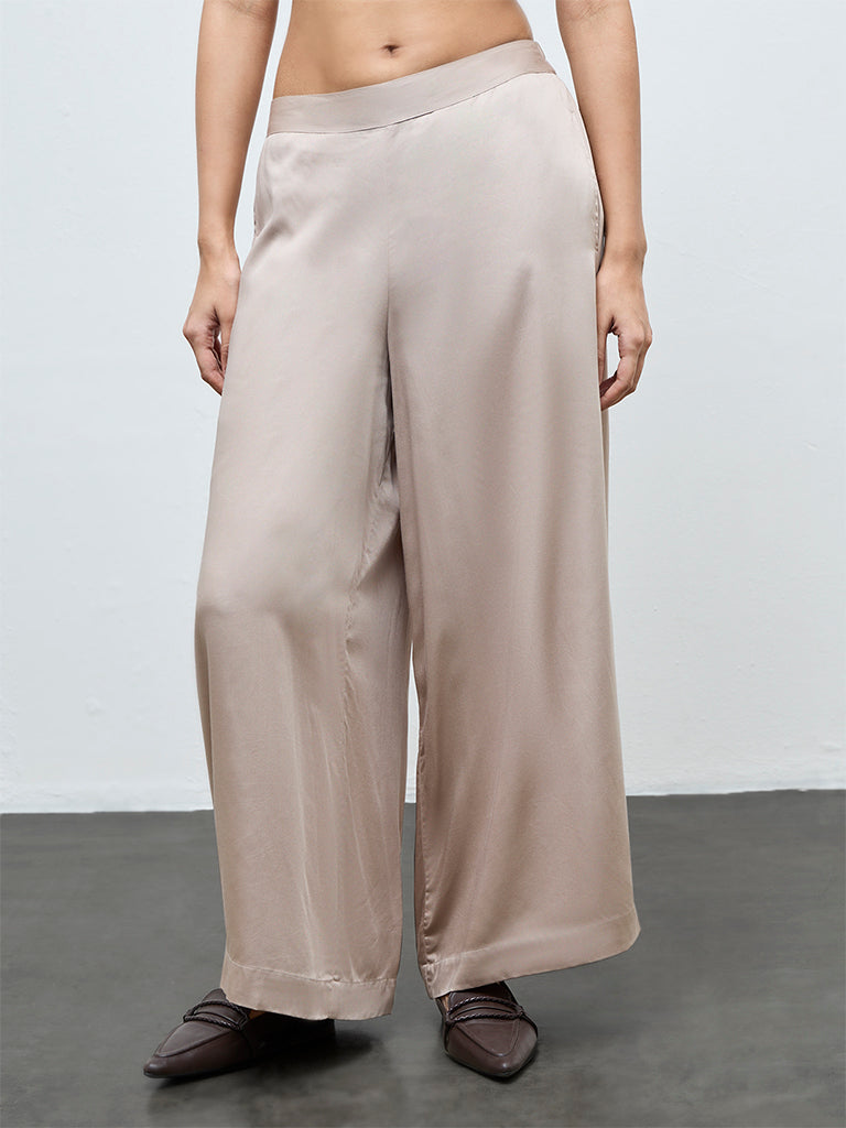 Zuba Light Beige Palazzos