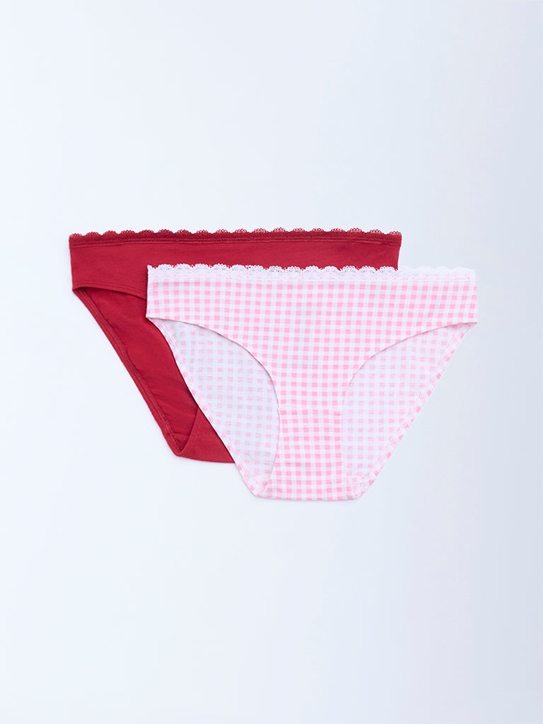 Superstar 2-Pack Checks Cotton-Blend Briefs